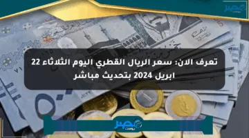 تعرف الآن: سعر الريال القطري اليوم الثلاثاء 22 أبريل 2024 بتحديث مباشر